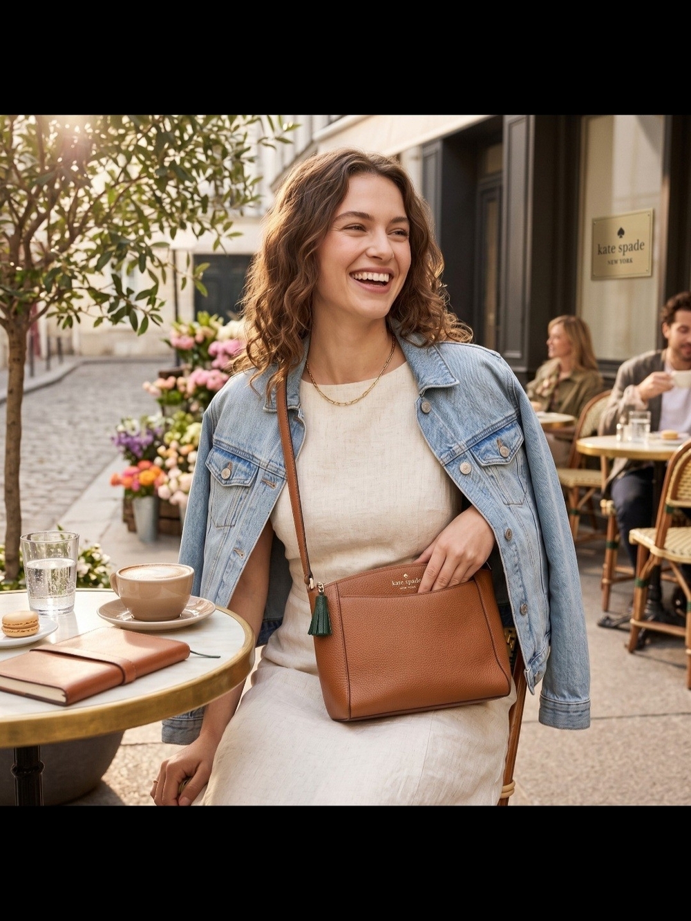 KATE SPADE New York Monica Pebbled Learher Crossbody Bag- Warm Gingerbread - Picture 12 of 15